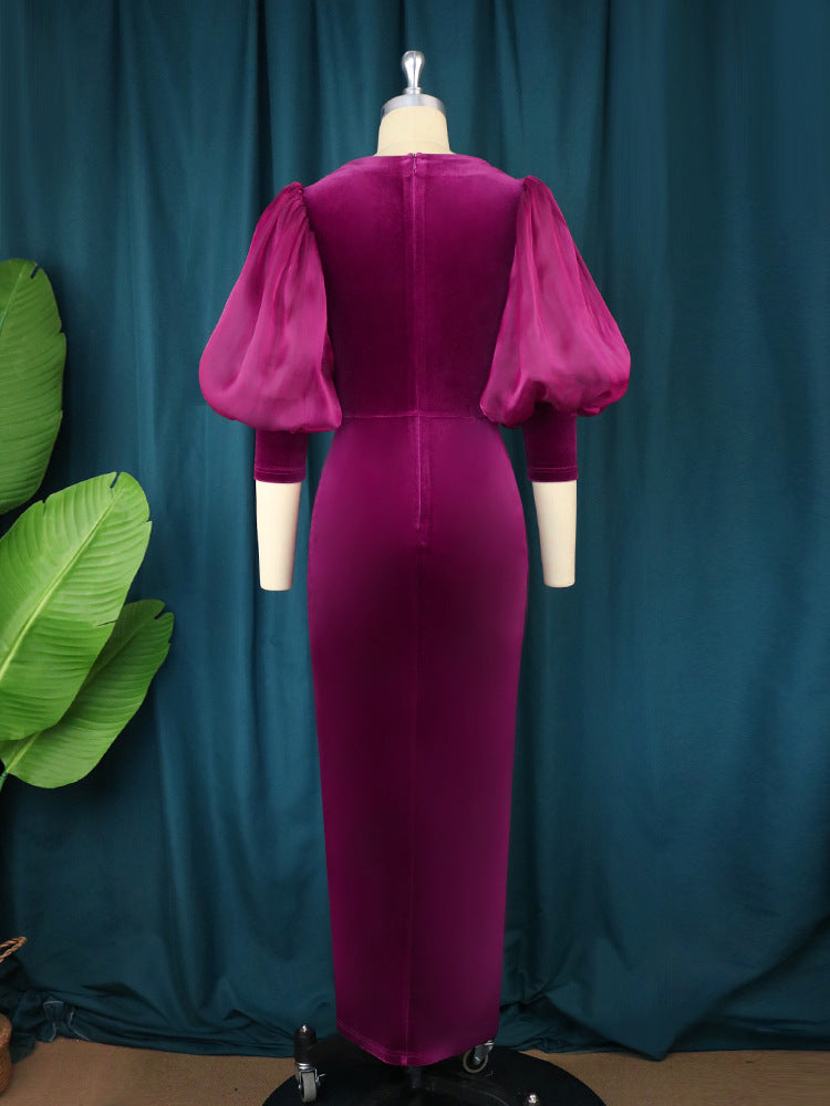 Vintage Split Front Lady Party Dresses
