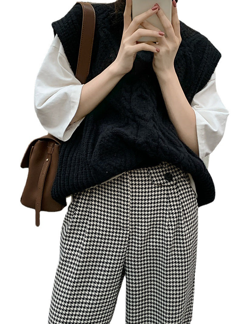Winter Turtleneck Knitting Vest for Women