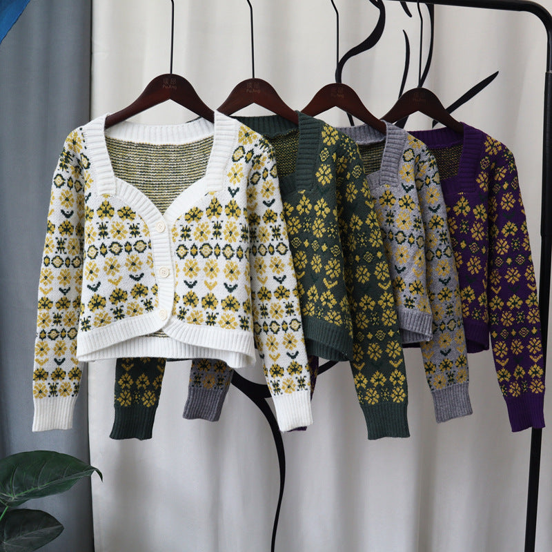 Vintage Designed Knitted Cardigan Sweaters