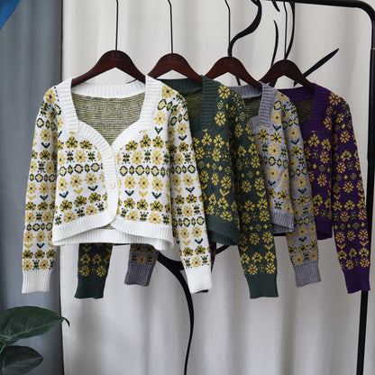 Vintage Designed Knitted Cardigan Sweaters