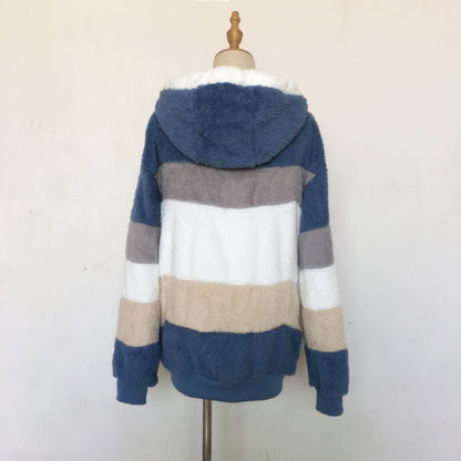 Winter Velvet Zipper Hoodies Overcoat for Women