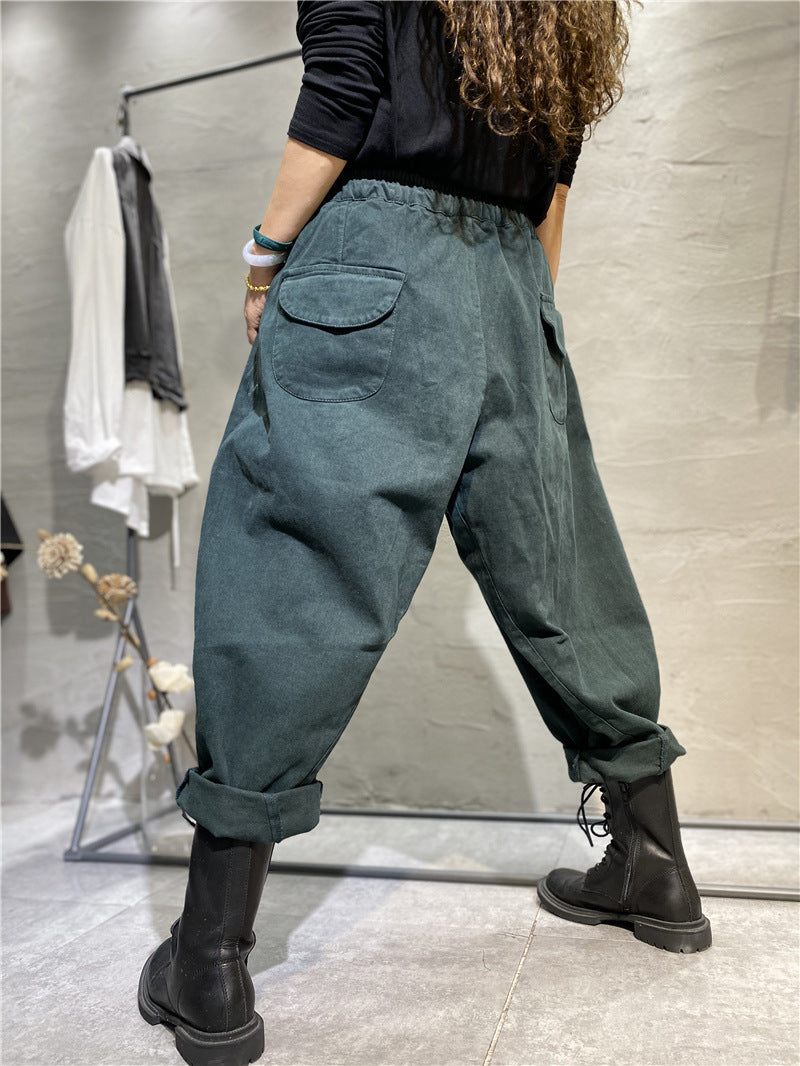 Casual Literary Fall Harem Long Pants