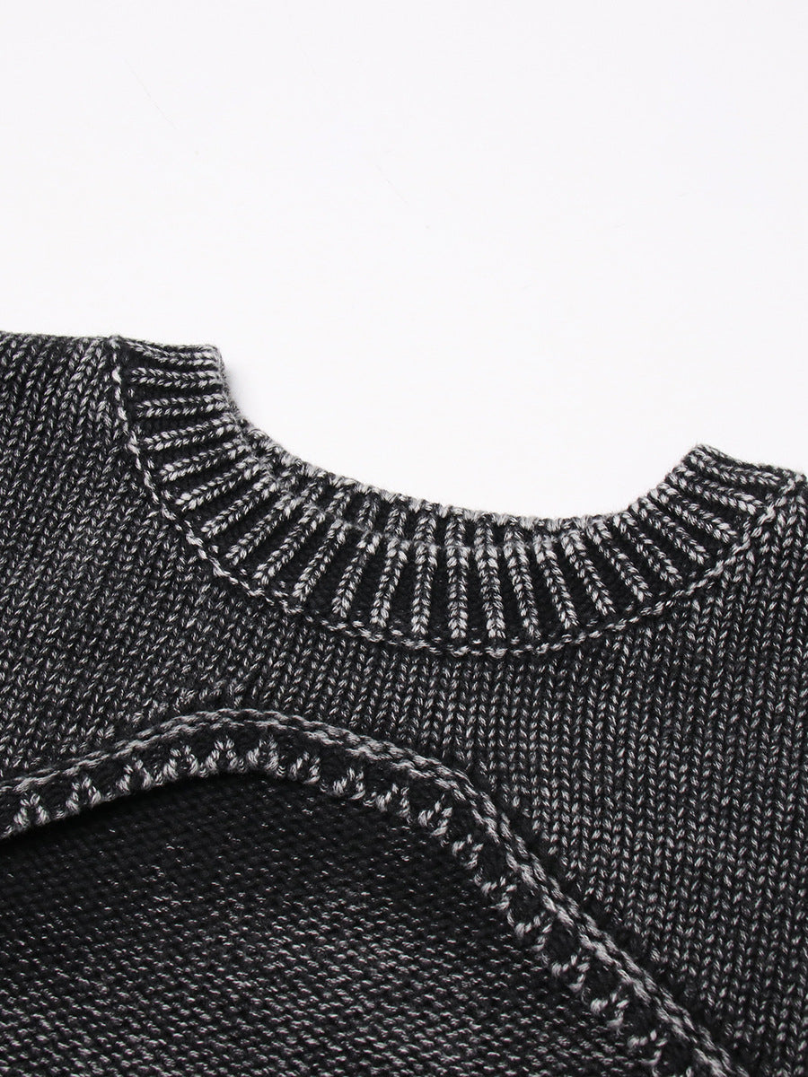 Designed Round Neck Two Pieces Knitted Sweaters
