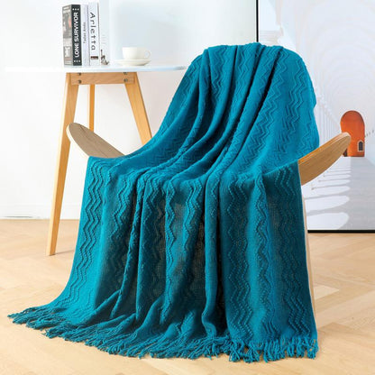 Leisure Soft Bedding Side Knitting Blanket-Blue-127*152+15CM-Free Shipping at meselling99
