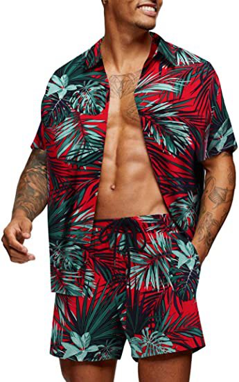 Leisure Summer Men's Short Sleeves Shirts and Shorts