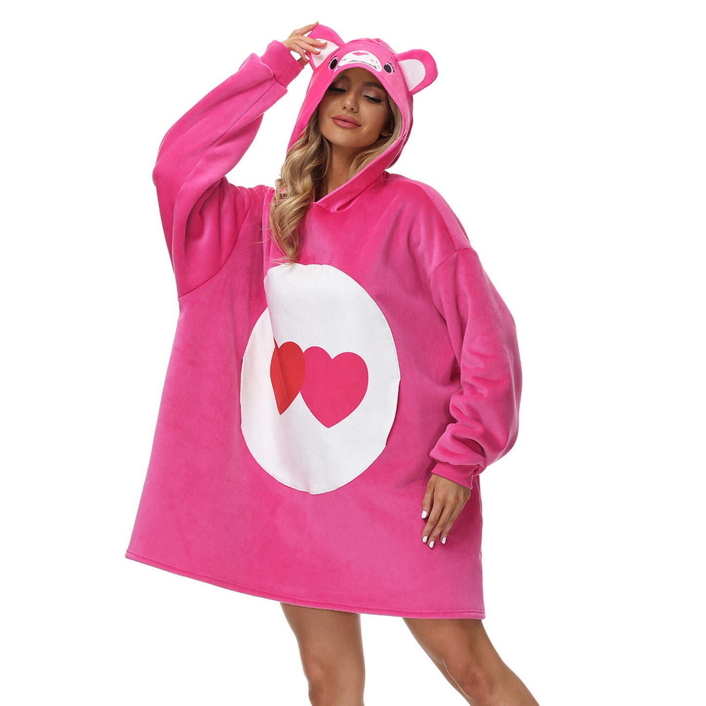 Rainbow Print Winter Warm Hoodies Wearable Sleepwear Blanket