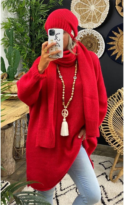 Casual Women Round Neck Knitting Loose Sweaters-STYLEGOING