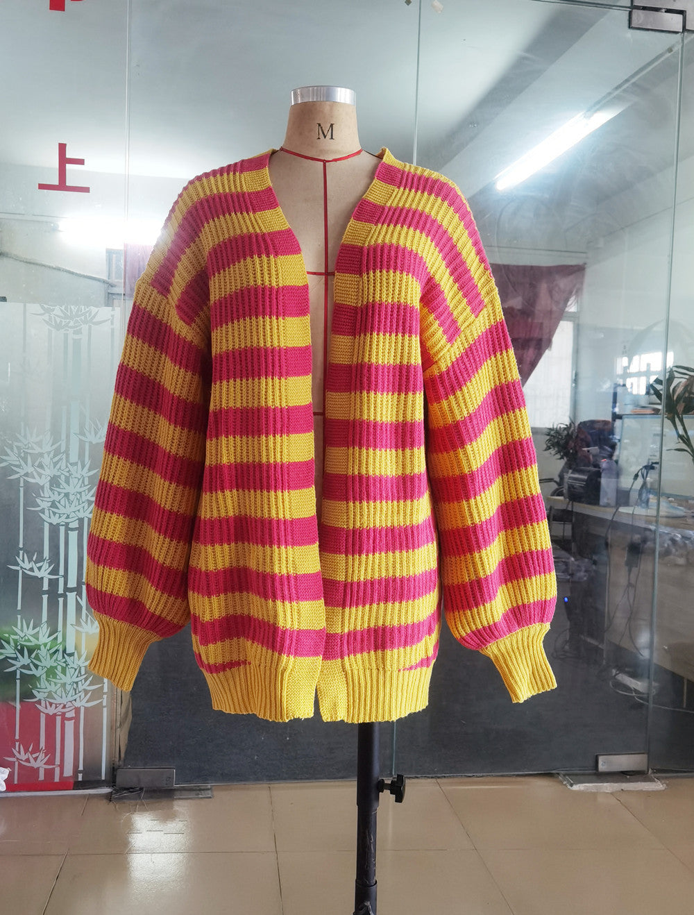 Women Striped Knitting Cardigan Sweaters
