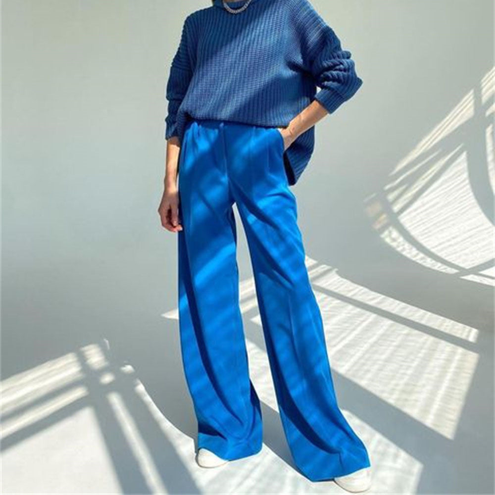 Casual High Waist Women Wide Legs Pants
