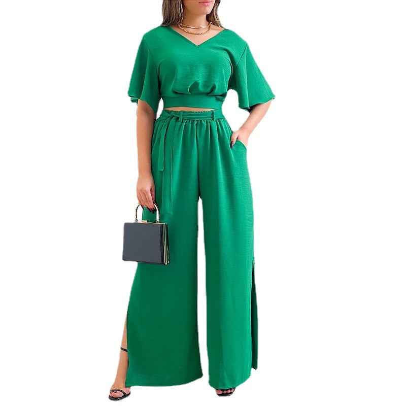 Casual Summer Wide Legs Women Suits