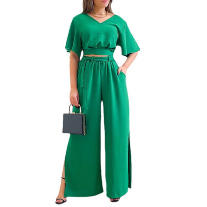 Casual Summer Wide Legs Women Suits