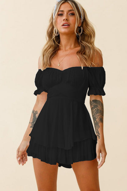 Sexy Off The Shoulder Bandage Short Jumpsuits