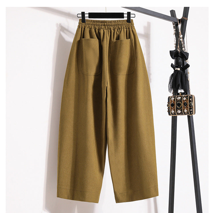 Plus Sizes Fall Wide Legs Pants for Women