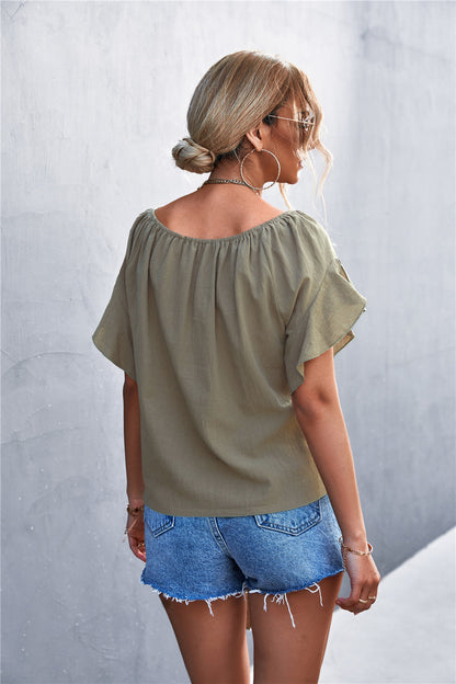 Summer Round Neck Women Blouses