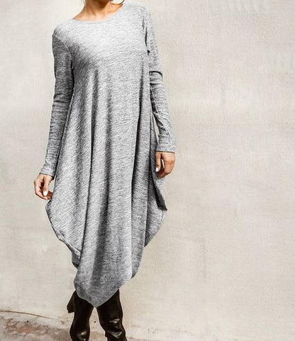 Irregular Plus Sizes Women Fall Long Dresses