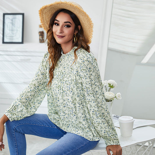Casual Long Sleeves Spring Top Blouses for Women