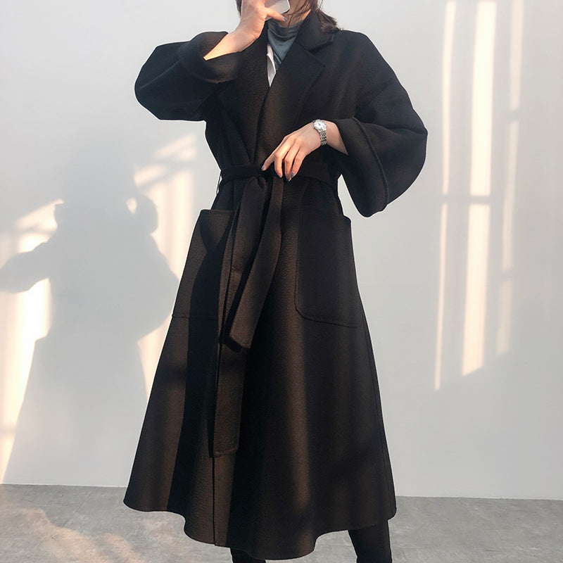 Luxury Woolen Winter Long Overcoat for Women
