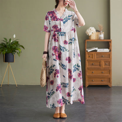 Women Summer Linen Plus Sizes Long Cozy Dresses