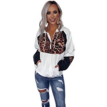 Casual Women Leopard Loose Hoody Tops--Free Shipping at meselling99