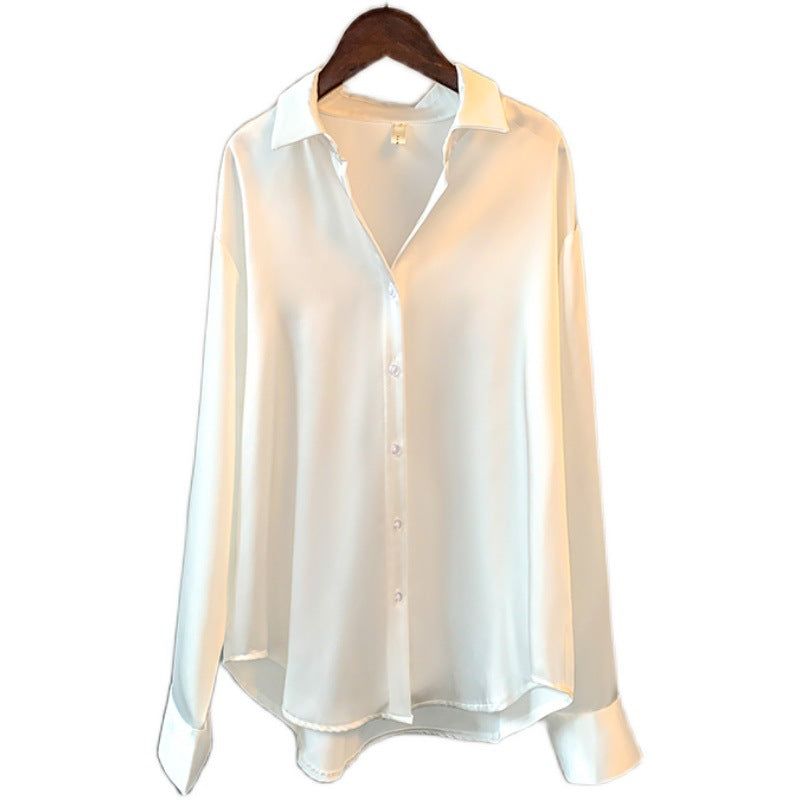 Fashion Satin Designed Long Sleeves Shirts