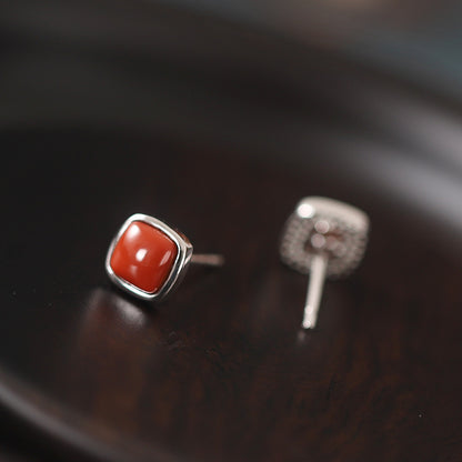 Cute Agate Serlign Sliver Earring Stud for Women