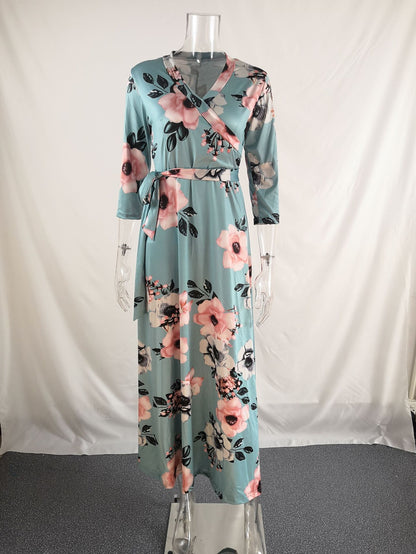 Plus Sizes Floral Women Autumn Party Dresses