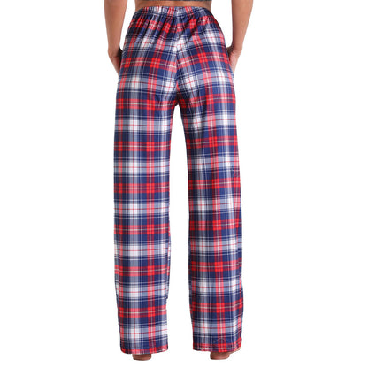 Causal Plaid Women Pajamas Pants Elastic Cord