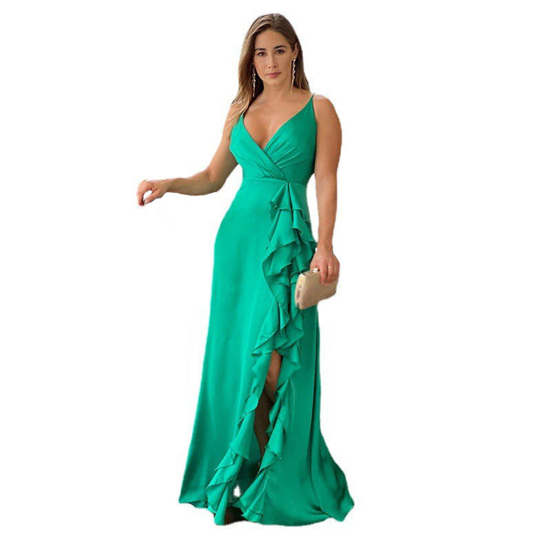 Summer High Waist Ruffled Long Dresses for Women