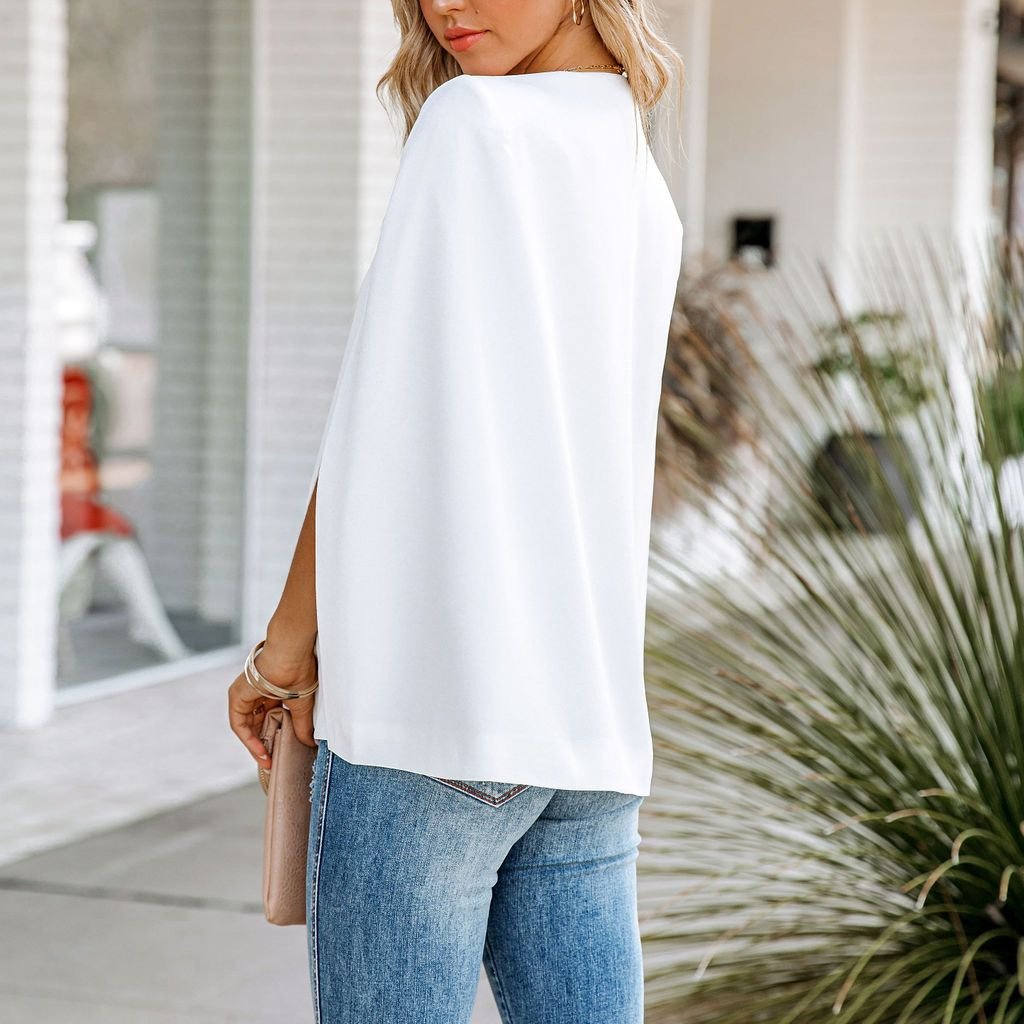 New Women Fashion Turnover Collar Blazer Shirts-STYLEGOING
