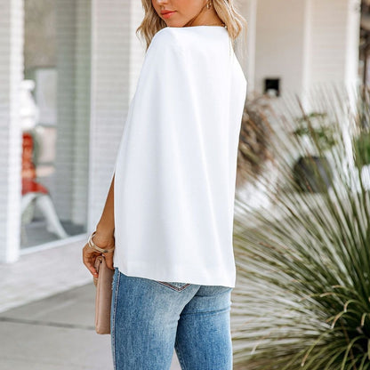 New Women Fashion Turnover Collar Blazer Shirts-STYLEGOING