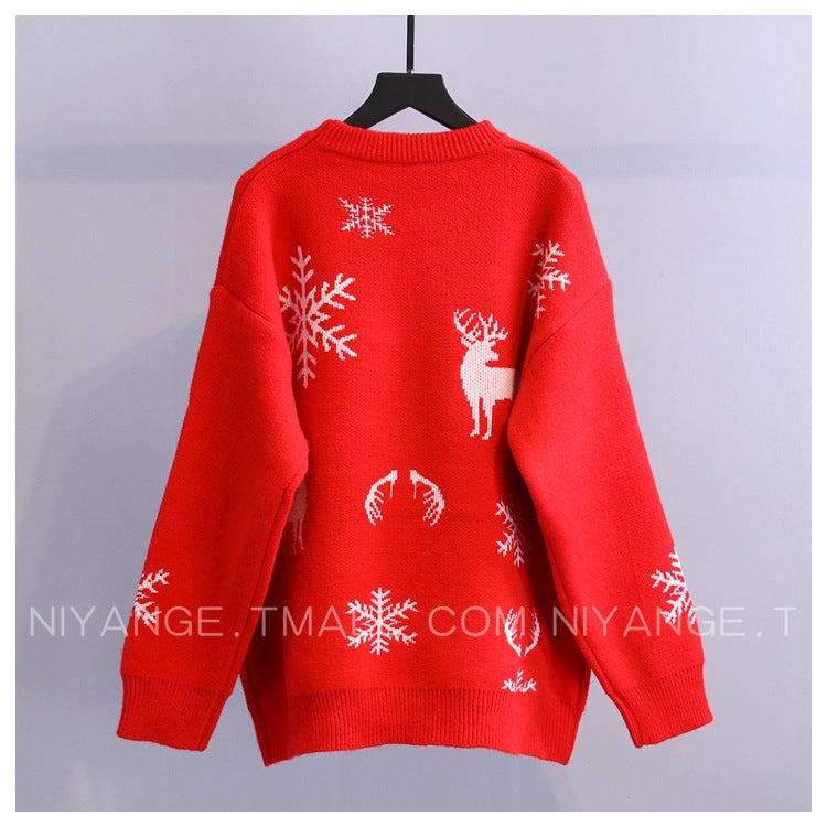 Merry Christmas Elk Design Knitting Sweaters