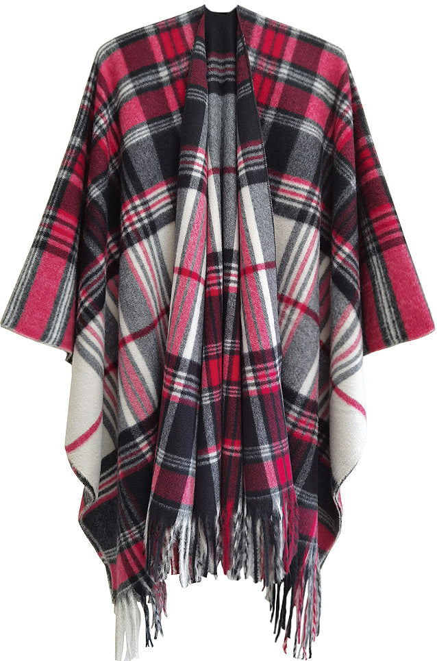 Winter Tassels Shawls Cape for Women