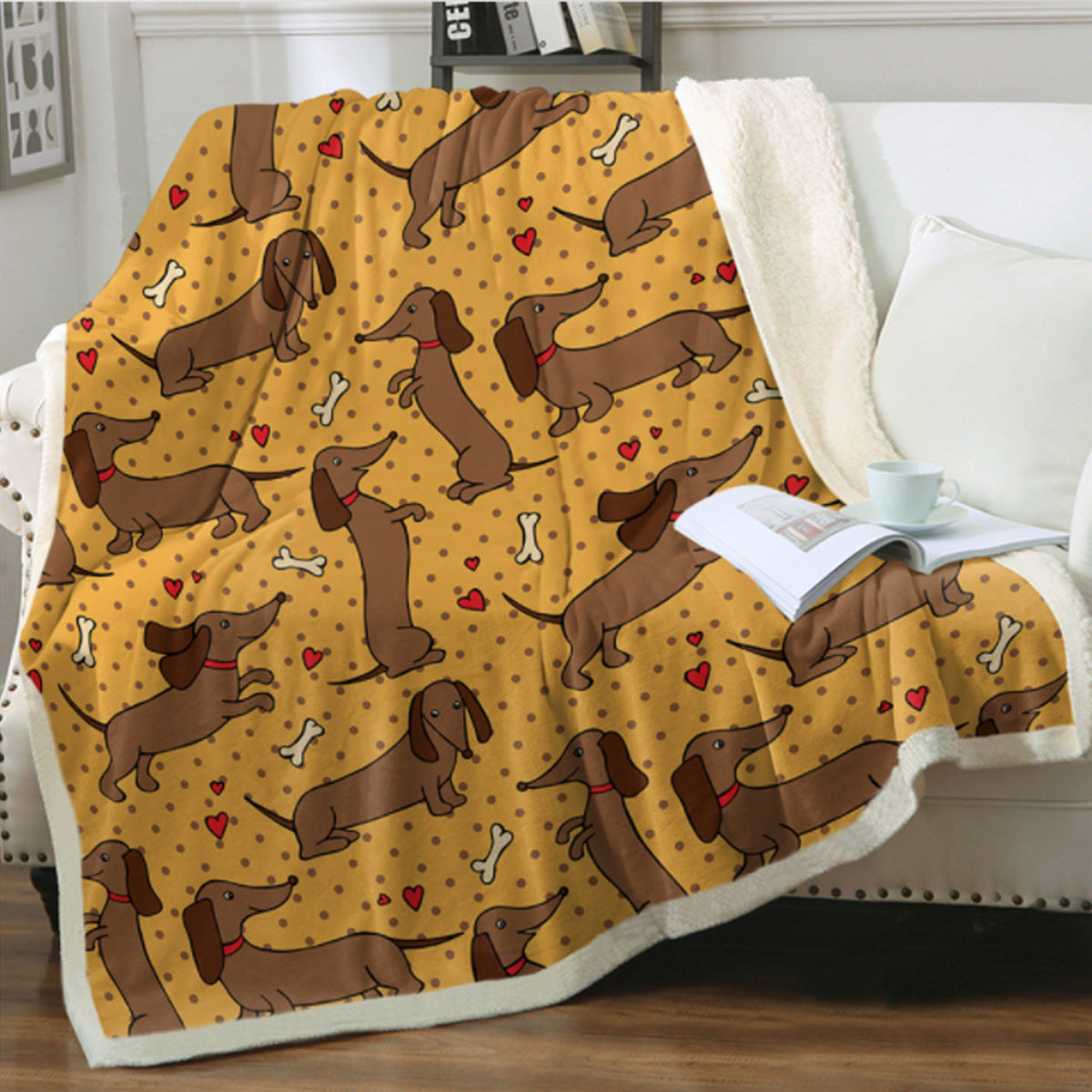 Cute Dog Print Fleece Blankets for Christmas