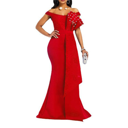 Sexy Off The Shoulder Lace Jewelry Bodycon Party Dresses-STYLEGOING