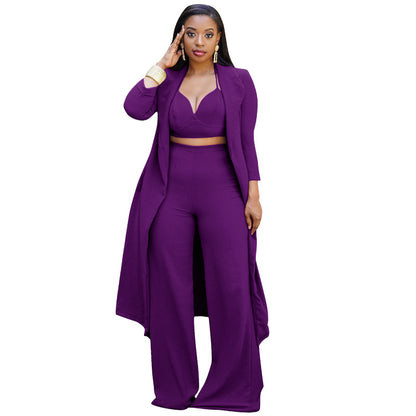 Sexy Top & Wide Legs Pants 3pcs Sets for Women