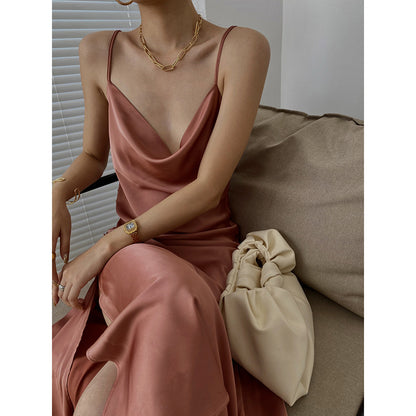 Sexy Designed Luxury Satin Sleeveless Party Dresses