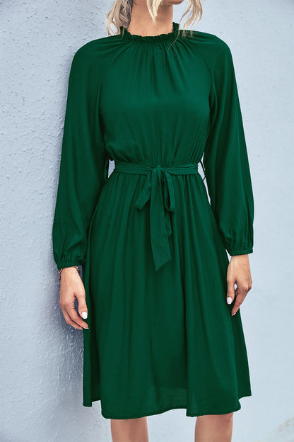 Elegant Long Sleeves Lace Up Women Dresses