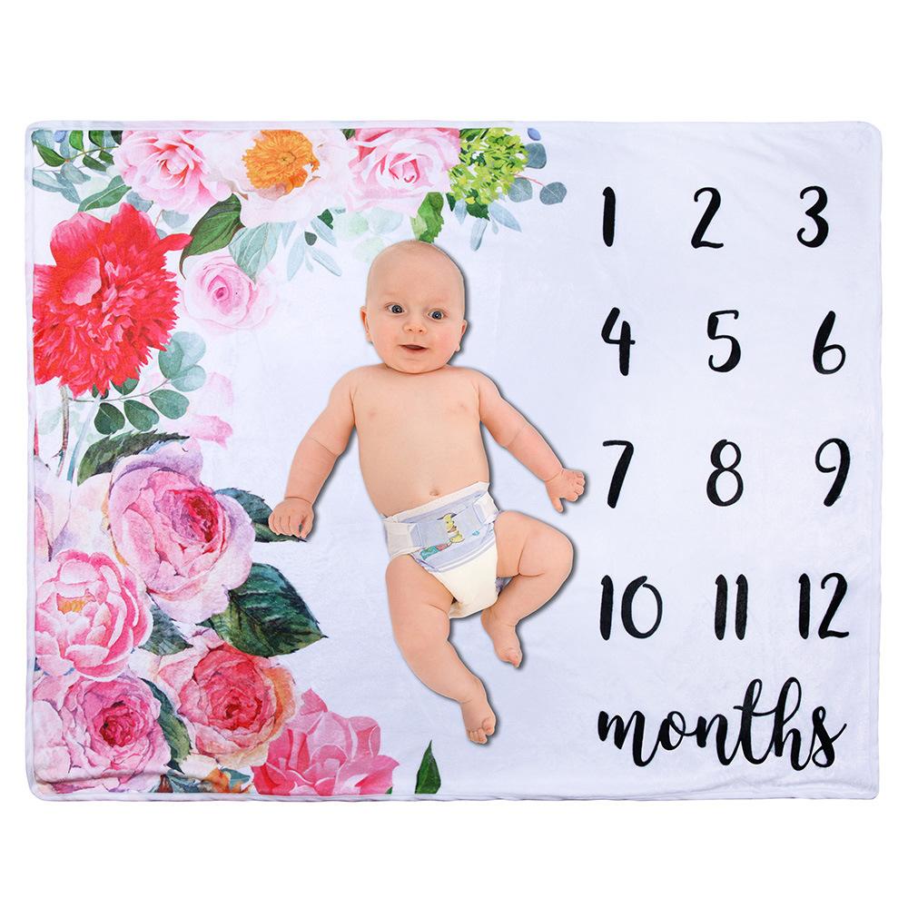 Animal Print Baby Milestone Fleece Blanket--Free Shipping at meselling99