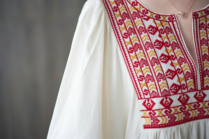 Vintage Embroidery Summer Plus Sizes Long Dresses