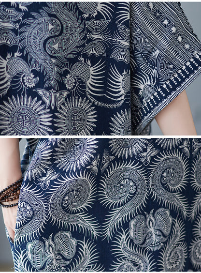 Vintage Linen Summer Holiday Long Cozy Dresses
