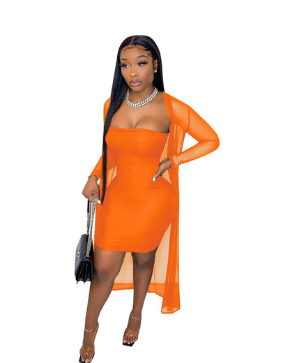 Hot Sexy See Through Net 2pcs Night Clubwear Dresses-STYLEGOING
