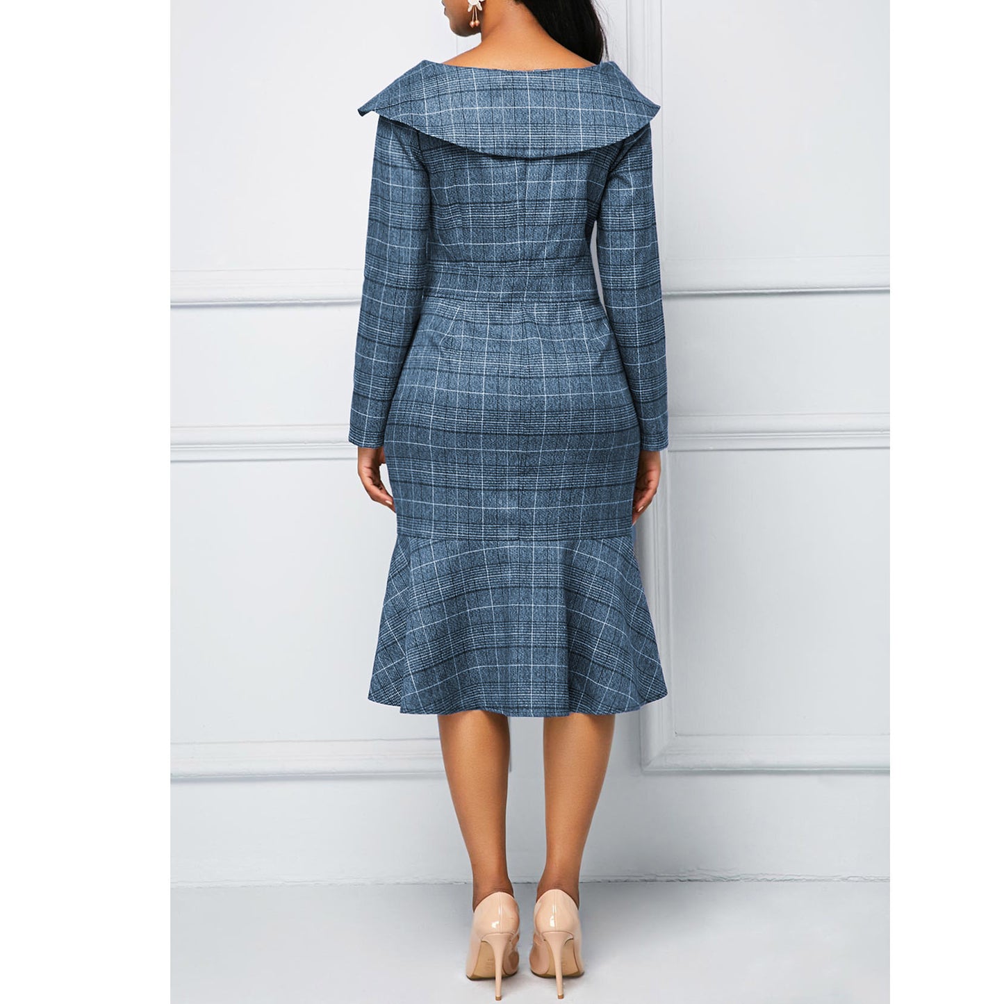 Elegant Office Lady Women Plus Sizes Dresses