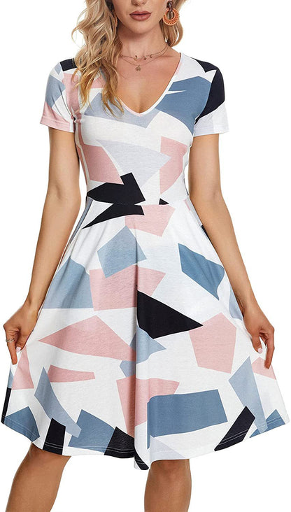 Casual Summer Sunflower Print Daily Women Sun Dresses
