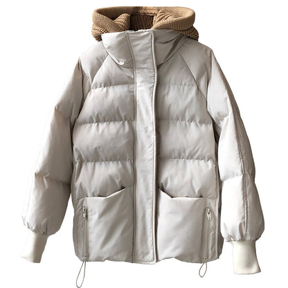 Winter Warm Short Cotton Coats with Knitting Hats