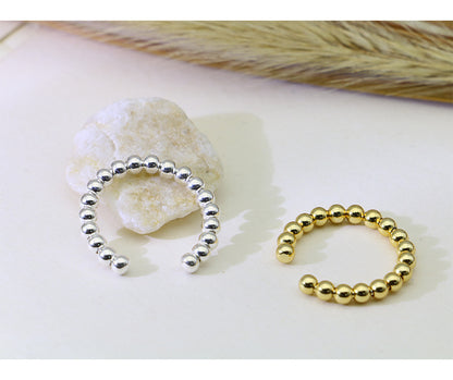 Beads Design Open End Silver Rings for Women