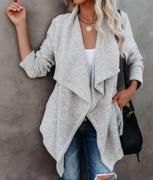 Casual Pocket Midi Length Fall Overcoat-STYLEGOING