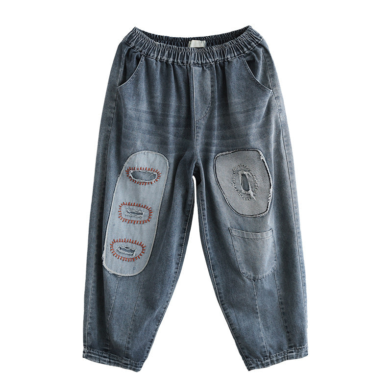 Summer Cotton Women Harem Plus Sizes Denim Jeans