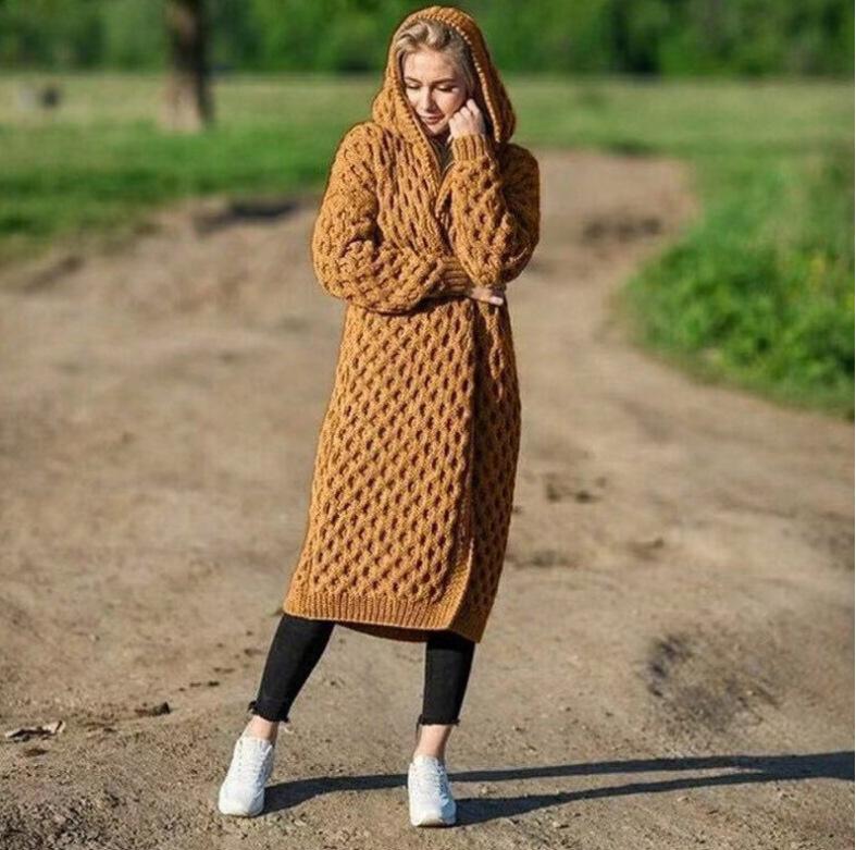 Fashion Women Knitting Long Cardigan Overcoat-STYLEGOING
