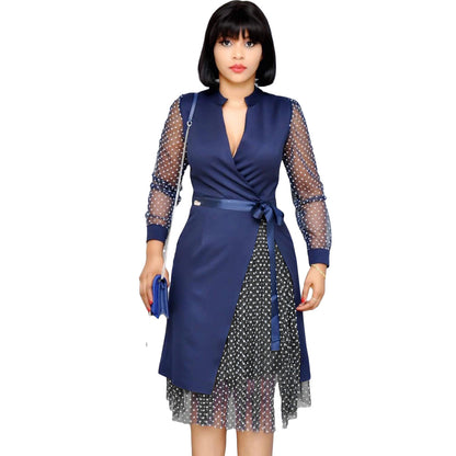 Fashion Dot Print Plus Sizes Women Dresses