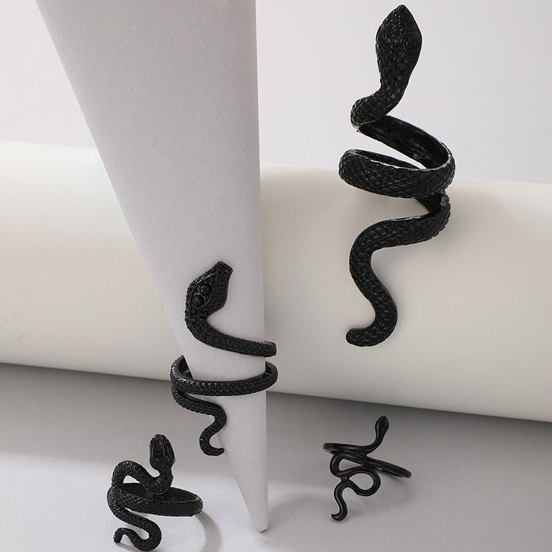 Vintage Cool Snake Shape Rings for Women 4pcs/set